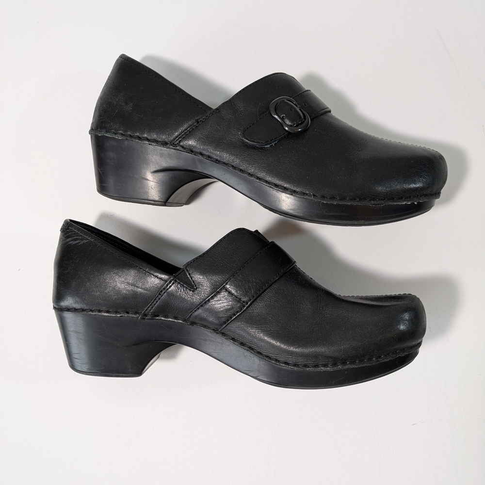 Dansko Women's Black Leather Clogs Size 41
